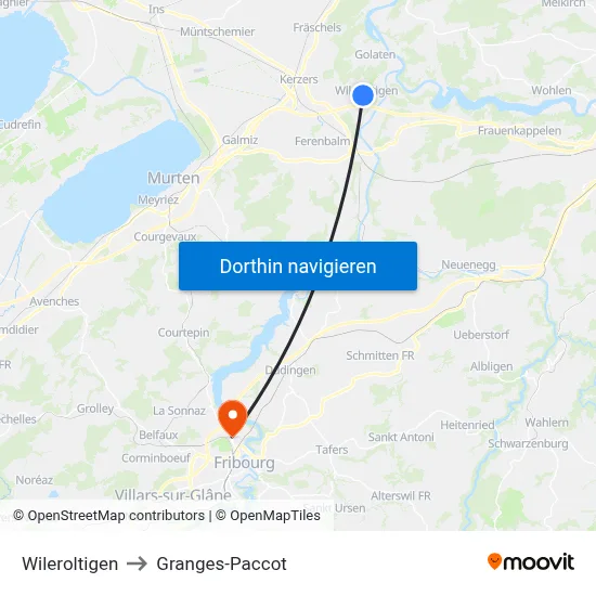 Wileroltigen to Granges-Paccot map