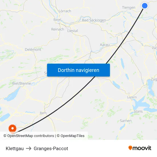Klettgau to Granges-Paccot map