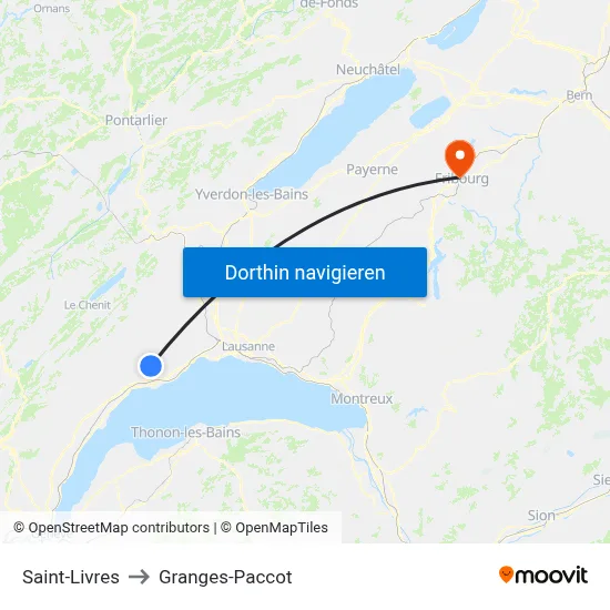 Saint-Livres to Granges-Paccot map