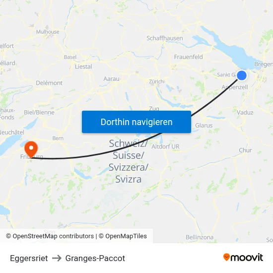 Eggersriet to Granges-Paccot map