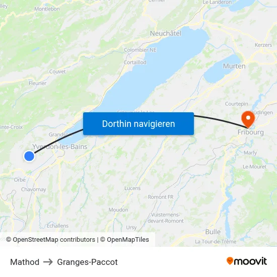 Mathod to Granges-Paccot map