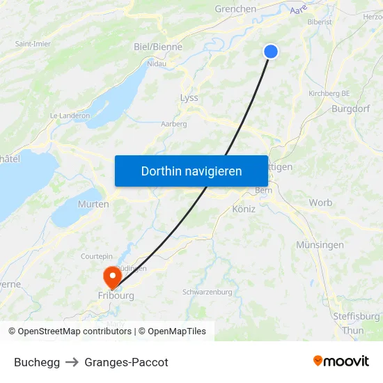 Buchegg to Granges-Paccot map