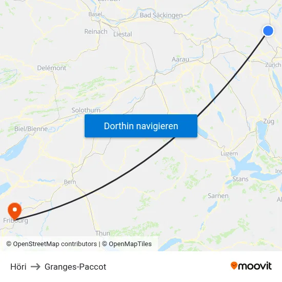 Höri to Granges-Paccot map