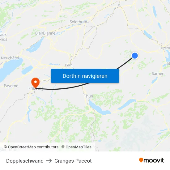 Doppleschwand to Granges-Paccot map