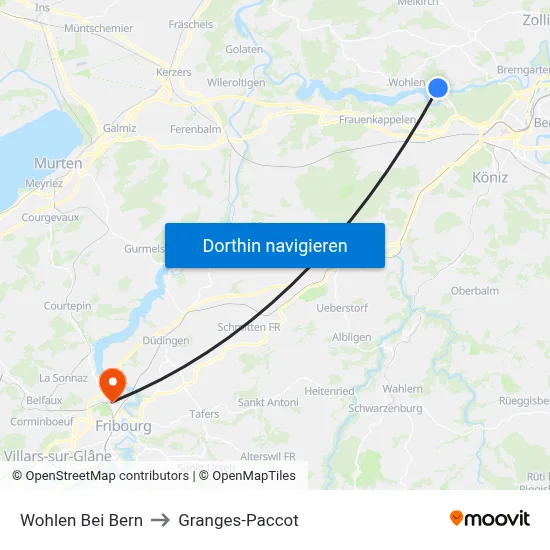 Wohlen Bei Bern to Granges-Paccot map