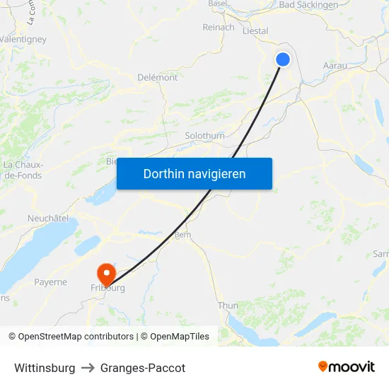 Wittinsburg to Granges-Paccot map
