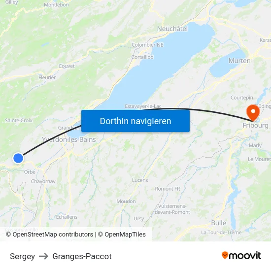 Sergey to Granges-Paccot map