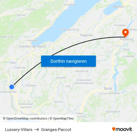 Lussery-Villars to Granges-Paccot map