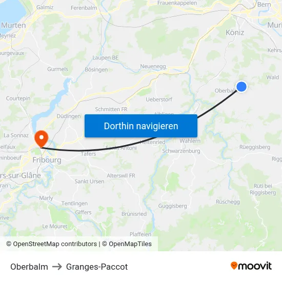 Oberbalm to Granges-Paccot map