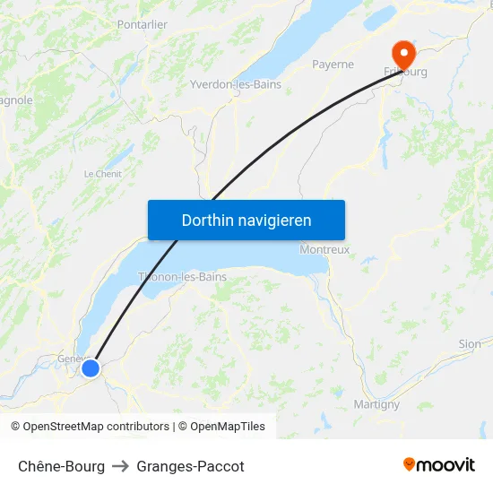 Chêne-Bourg to Granges-Paccot map