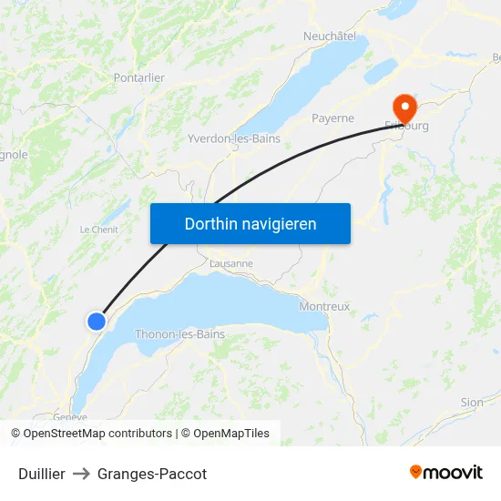 Duillier to Granges-Paccot map