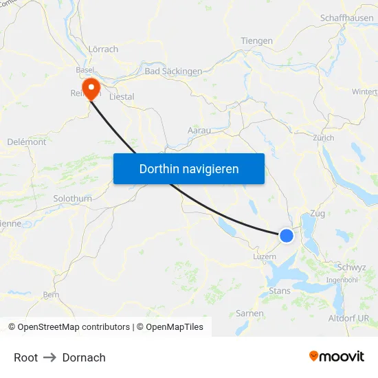 Root to Dornach map