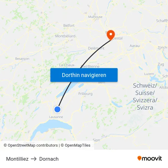 Montilliez to Dornach map