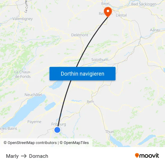 Marly to Dornach map