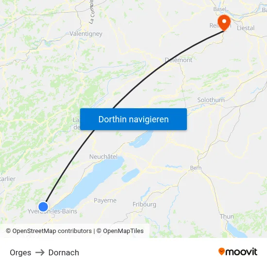 Orges to Dornach map