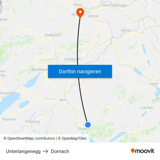Unterlangenegg to Dornach map
