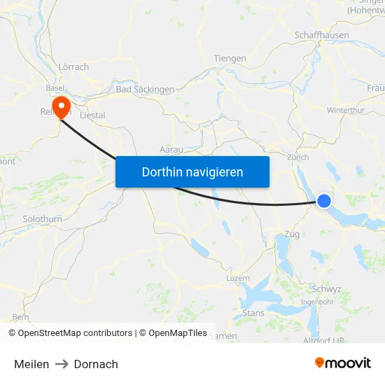 Meilen to Dornach map