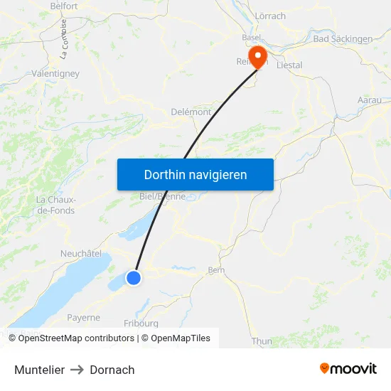 Muntelier to Dornach map