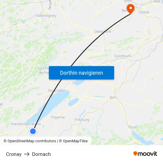 Cronay to Dornach map