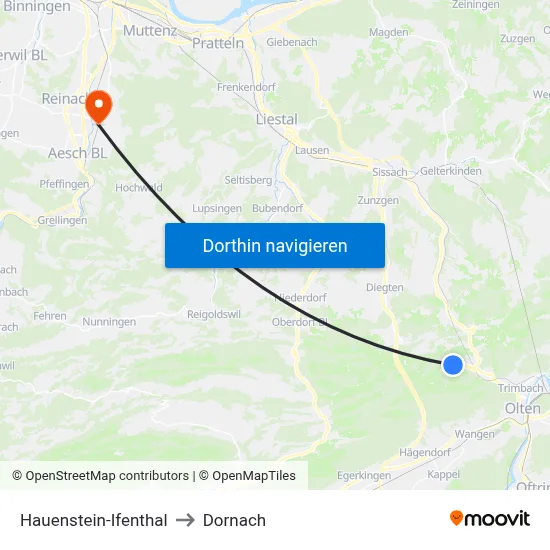 Hauenstein-Ifenthal to Dornach map