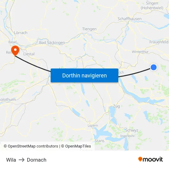 Wila to Dornach map