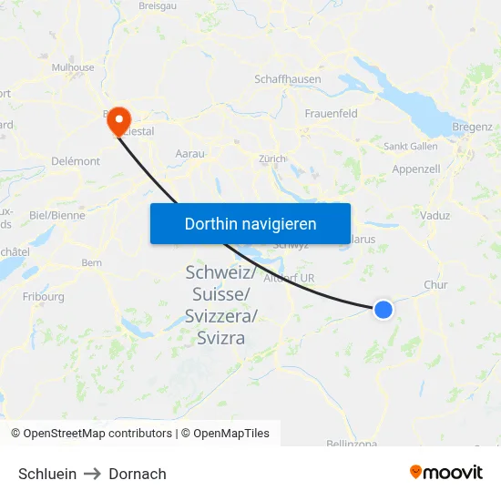 Schluein to Dornach map