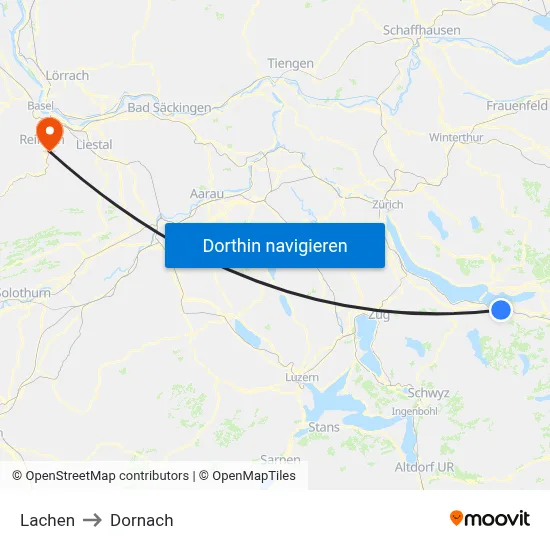 Lachen to Dornach map