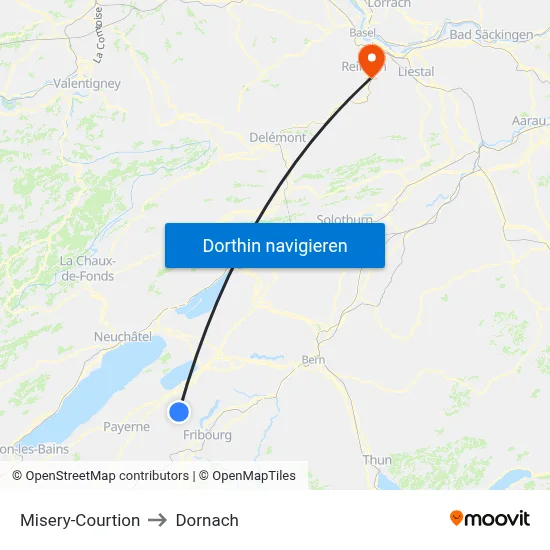 Misery-Courtion to Dornach map
