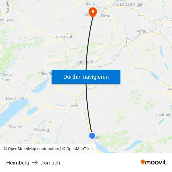 Heimberg to Dornach map