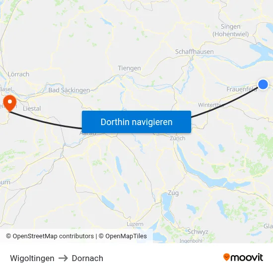 Wigoltingen to Dornach map