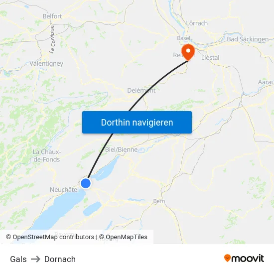 Gals to Dornach map
