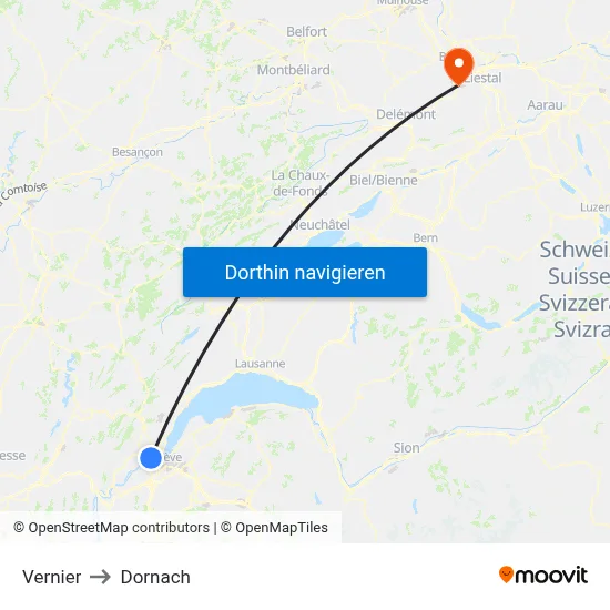 Vernier to Dornach map