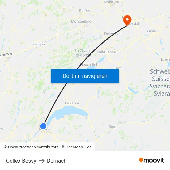 Collex-Bossy to Dornach map