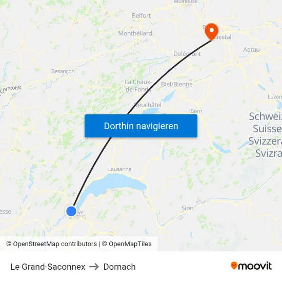Le Grand-Saconnex to Dornach map
