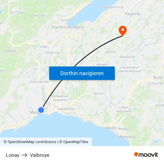Lonay to Valbroye map