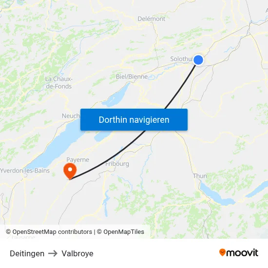 Deitingen to Valbroye map