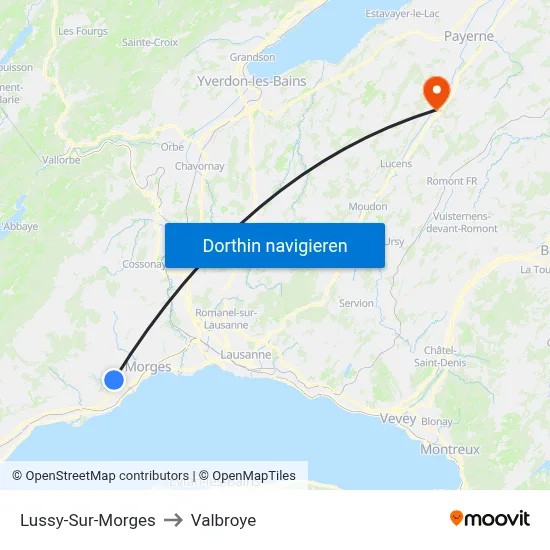 Lussy-Sur-Morges to Valbroye map