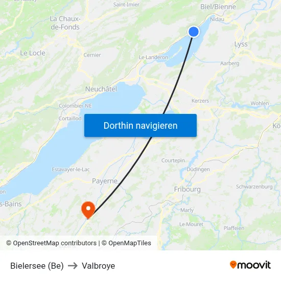 Bielersee (Be) to Valbroye map