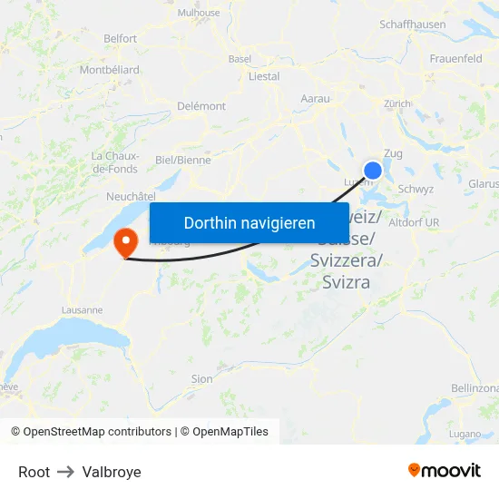 Root to Valbroye map