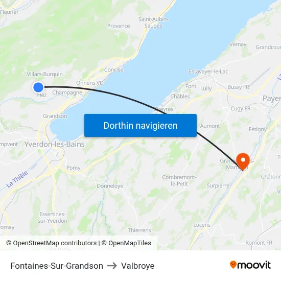 Fontaines-Sur-Grandson to Valbroye map