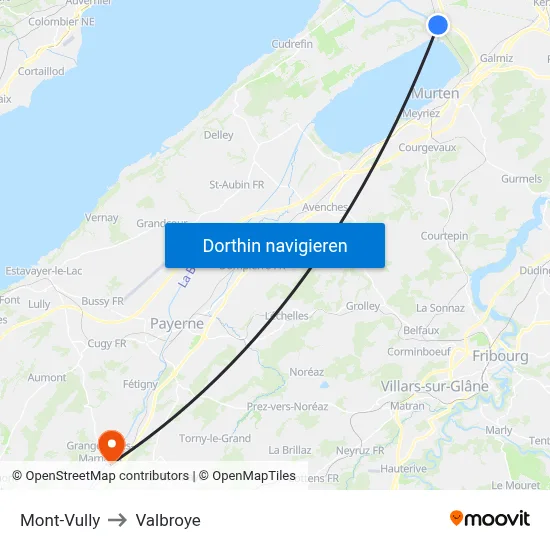 Mont-Vully to Valbroye map