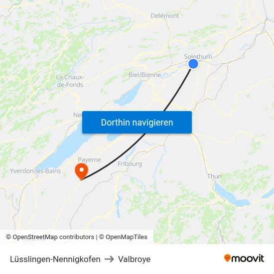 Lüsslingen-Nennigkofen to Valbroye map