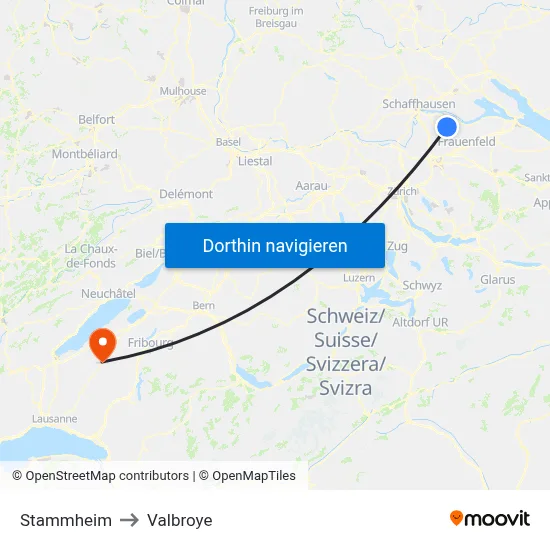 Stammheim to Valbroye map