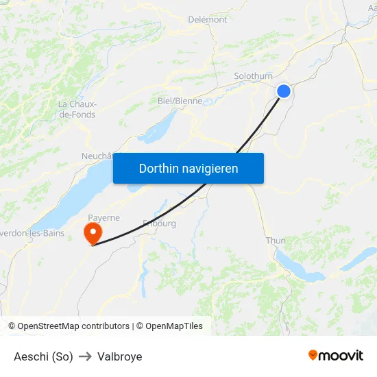 Aeschi (So) to Valbroye map