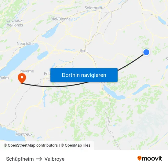 Schüpfheim to Valbroye map