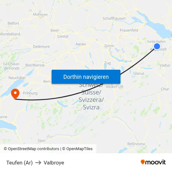 Teufen (Ar) to Valbroye map