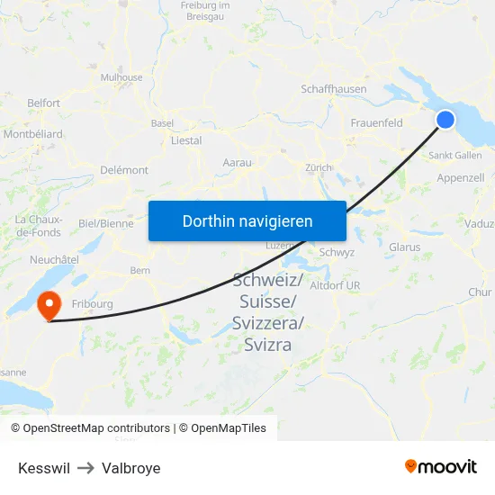 Kesswil to Valbroye map