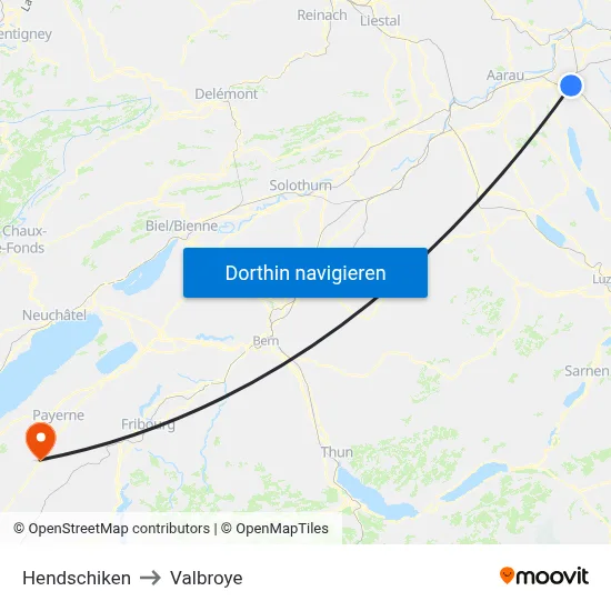 Hendschiken to Valbroye map