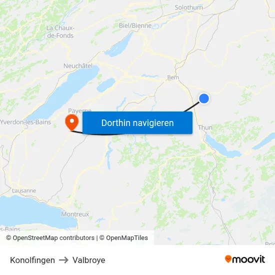 Konolfingen to Valbroye map
