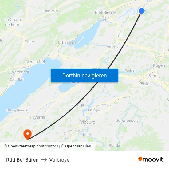 Rüti Bei Büren to Valbroye map